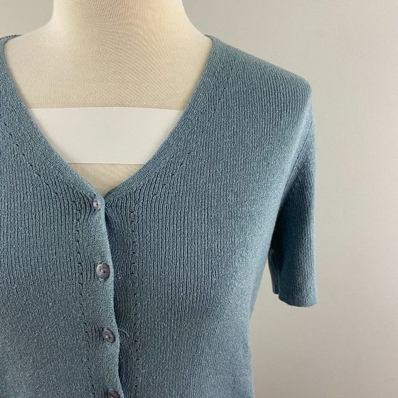 🌿4/$35 🌿VINTAGE PRINCIPLES Blue Button Down‎ Tee - Picture 3 of 7